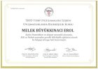 Op. Dr. Melek Büyükkınacı Erol Kadın Hastalıkları ve Doğum sertifikası