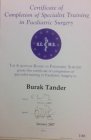 Prof. Dr. Burak Tander Çocuk Cerrahisi sertifikası