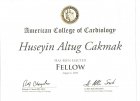 Prof. Dr. Hüseyin Altuğ Çakmak Kardiyoloji sertifikası
