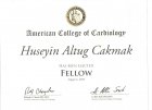 Doç. Dr. Hüseyin Altuğ Çakmak Kardiyoloji sertifikası