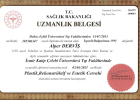 Op. Dr. Alper Derviş Plastik Rekonstrüktif ve Estetik Cerrahi sertifikası