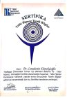 Dr. Cemalettin Ekmekcioğlu Geleneksel ve Tamamlayıcı Tıp sertifikası