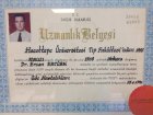Op. Dr. Ercan Ertürk Göz Hastalıkları sertifikası