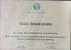 Dr. Öğr. Üyesi Özgül Özgan Çelikel Kadın Hastalıkları ve Doğum sertifikası