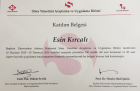 Uzm. Kl. Psk. Esin Kırcalı Psikoloji sertifikası