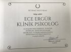 Uzm. Kl. Psk. Ece Ergür Psikoloji sertifikası