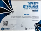 Uzm. Psk. Dan. Nida Reis Psikolojik Danışman sertifikası