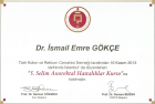 Op. Dr. İsmail Emre Gökce Genel Cerrahi sertifikası