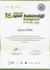 Uzm. Dr. Ayşen Türk Spor Hekimliği sertifikası