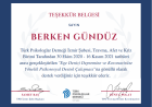 Uzm. Kl. Psk. Berken Gündüz Psikoloji sertifikası