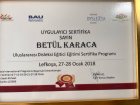 Psk. Dan. Betül Karaca Klinik Psikolog sertifikası