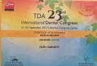 Dt. Fatih Karadayı Diş Hekimi sertifikası