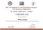 Op. Dr. Namık Yılmaz Genel Cerrahi sertifikası