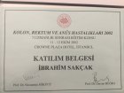 Doç. Dr. İbrahim Sakçak Genel Cerrahi sertifikası