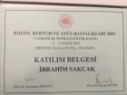 Doç. Dr. İbrahim Sakçak Genel Cerrahi sertifikası