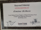 Psk. Dan. Emine Köken Psikolojik Danışman sertifikası