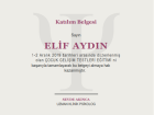 Uzm. Kl. Psk. Elif Aydın Psikoloji sertifikası
