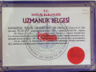 Uzm. Dr. Gülcan Çelik Çocuk Sağlığı ve Hastalıkları sertifikası