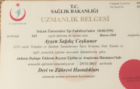 Uzm. Dr. Ayşen Sağdıç Coşkuner Dermatoloji sertifikası