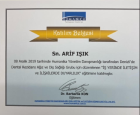 Dt. Arif Işık Diş Hekimi sertifikası