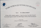 Uzm. Dr. Aslıhan Baran Nöroloji (Beyin ve Sinir Hastalıkları) sertifikası