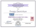 Dil ve Konuşma Terapisti Duygu Demirkan Dil Konuşma Bozuklukları sertifikası