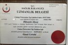 Op. Dr. Hüseyin Aksoy Genel Cerrahi sertifikası