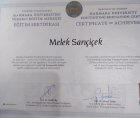 Uzm. Psk. Melek Sarıçiçek Psikoloji sertifikası