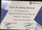 Uzm. Dt. Kutay Karaca Restoratif Diş Tedavileri sertifikası