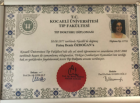 Op. Dr. Fatoş Deniz Yiğittürk Kadın Hastalıkları ve Doğum sertifikası