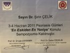 Uzm. Dr. Şirin Çelik Dermatoloji sertifikası