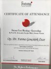 Op. Dr. Fatma Gençtürk Özer Kadın Hastalıkları ve Doğum sertifikası