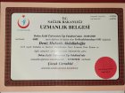 Op. Dr. Deniz Abdullahoğlu Çocuk Cerrahisi sertifikası