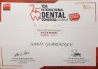 Dt. Nadin Gemrekoğlu Diş Hekimi sertifikası