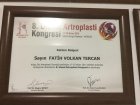 Op. Dr. Fatih Volkan Tercan Ortopedi ve Travmatoloji sertifikası