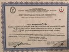 Op. Dr. Abubekir Böyük Üroloji sertifikası