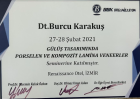 Dt. Burcu Karakuş Diş Hekimi sertifikası