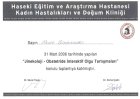 Op. Dr. Melek Büyükkınacı Erol Kadın Hastalıkları ve Doğum sertifikası