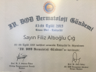 Uzm. Dr. Filiz Altıoğlu Çığ Dermatoloji sertifikası