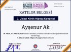 Psk. Dan. Ayşenur Ak Psikolojik Danışman sertifikası