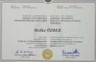 Psk. Dan. Melike Özbek Çolak Psikolojik Danışman sertifikası