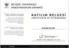 Psk. Melisa Yıldız Psikoloji sertifikası
