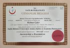 Uzm. Dr. Mehmet Çakır Medikal Estetik Tıp Doktoru sertifikası