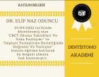 Dt. Elifnaz Oduncu Diş Hekimi sertifikası