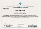 Uzm. Kl. Psk. Fatma Gizem Şahin Psikoloji sertifikası
