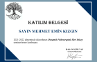Klinik Psikolog  Mehmet Emin Kızgın Psikoloji sertifikası