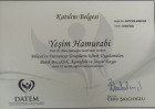 Uzm. Kl. Psk. Yeşim Hamurabi Psikoloji sertifikası