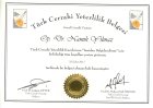 Op. Dr. Namık Yılmaz Genel Cerrahi sertifikası