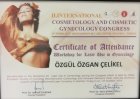 Dr. Öğr. Üyesi Özgül Özgan Çelikel Kadın Hastalıkları ve Doğum sertifikası