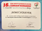 Dr. Öğr. Üyesi Ahmet Atasever Genel Cerrahi sertifikası